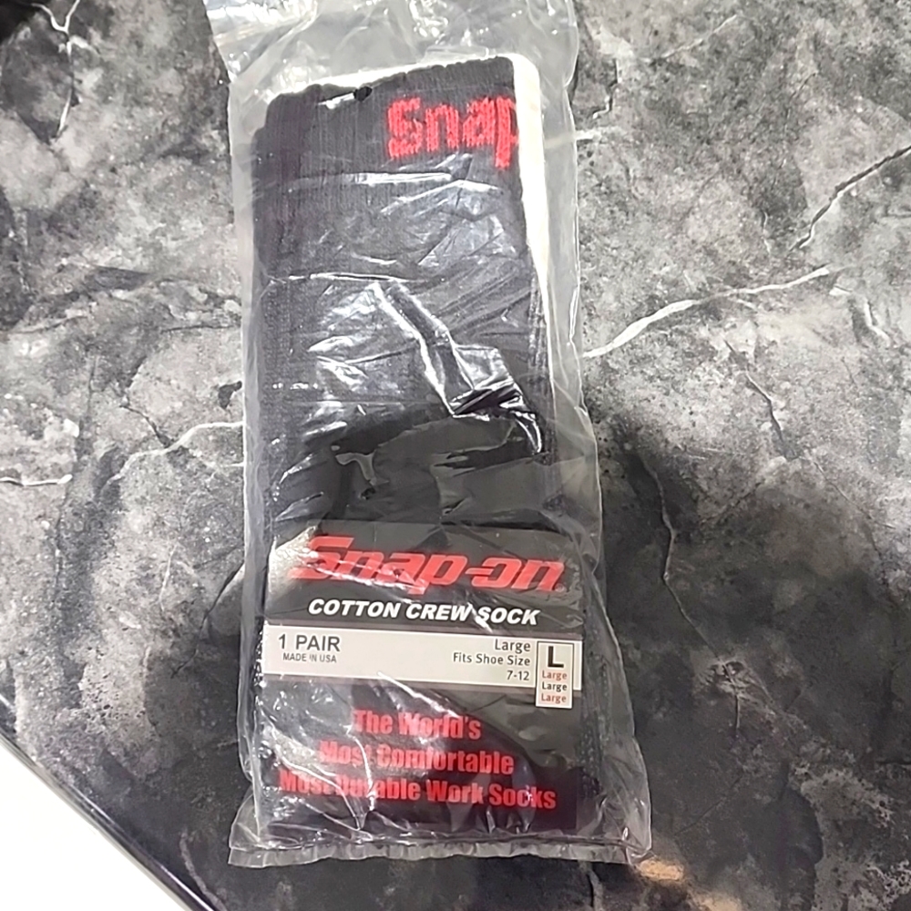Snap On Cotton Crew Socks Large 7-12